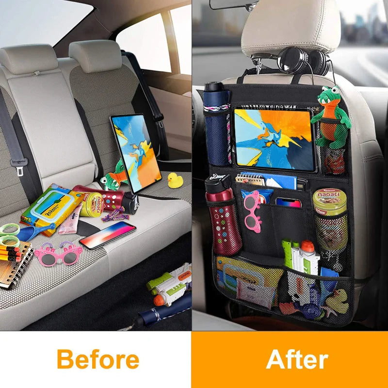 Auto KFZ Rücksitz Organizer mit Touchscreen und Tablet Halter