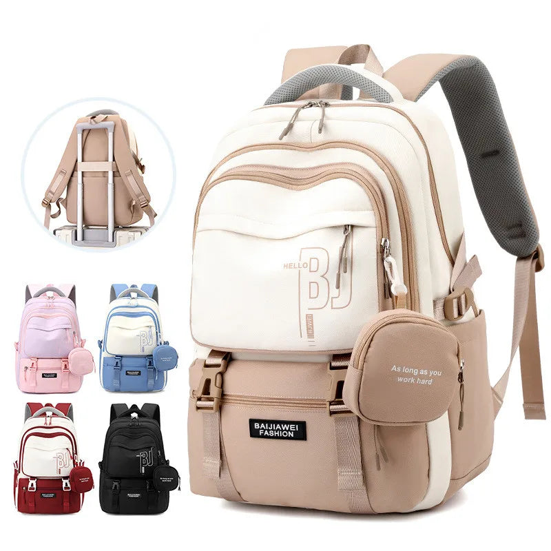 BAIJIAWEI High School Schultasche Wasserdichte Schulranzen Teenager