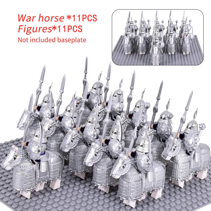Brickpanda mittelalterliche Ritter schwere Kavallerie