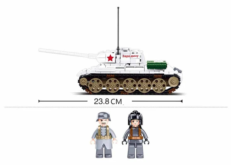 Sluban 518Teile WW2 Militär T34-85 Medium Tank Modell (Bausteine Set)
