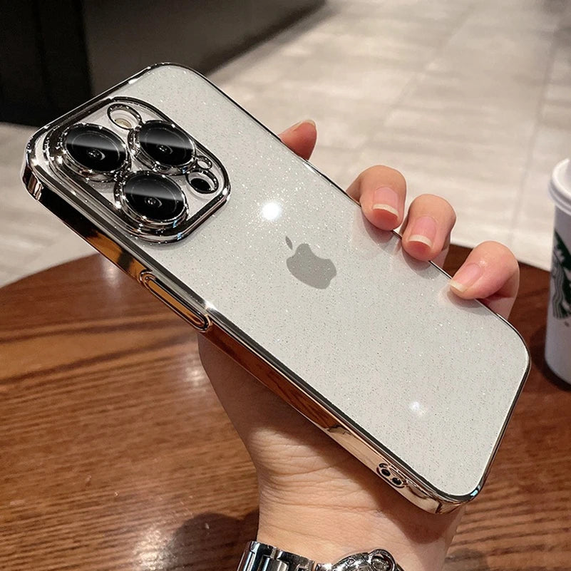 Luxuriöse, glitzernde Hülle für iPhone 16 15 14 13 Pro Max Plus