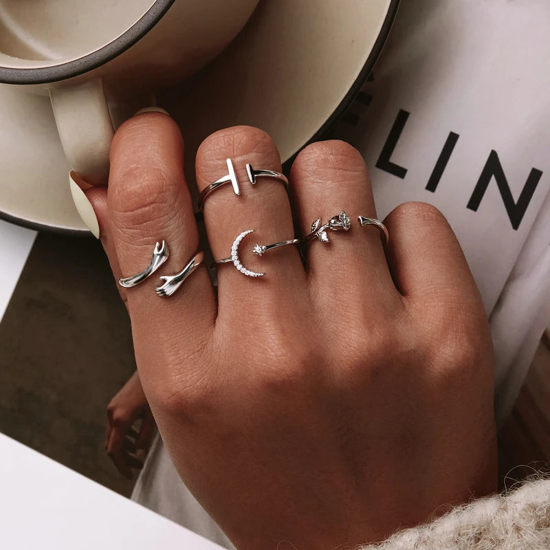 Verstellbare Ringe Authentisches 925 Sterling Silber verschiedene Modelle