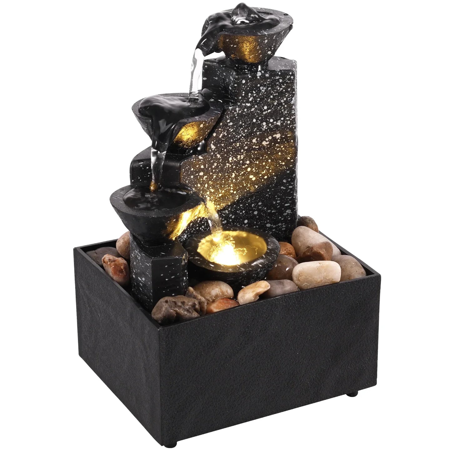 Tisch Wasserfall Entspannungs-Brunnen mit weichen Lichtern