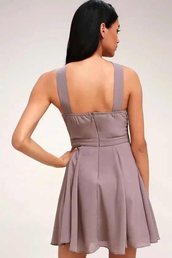 Ärmelloses Rückenfreies Sexy Club Mini Kleid 2024