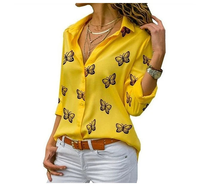 Jocoo Jolee Langarm Bluse Schmetterling