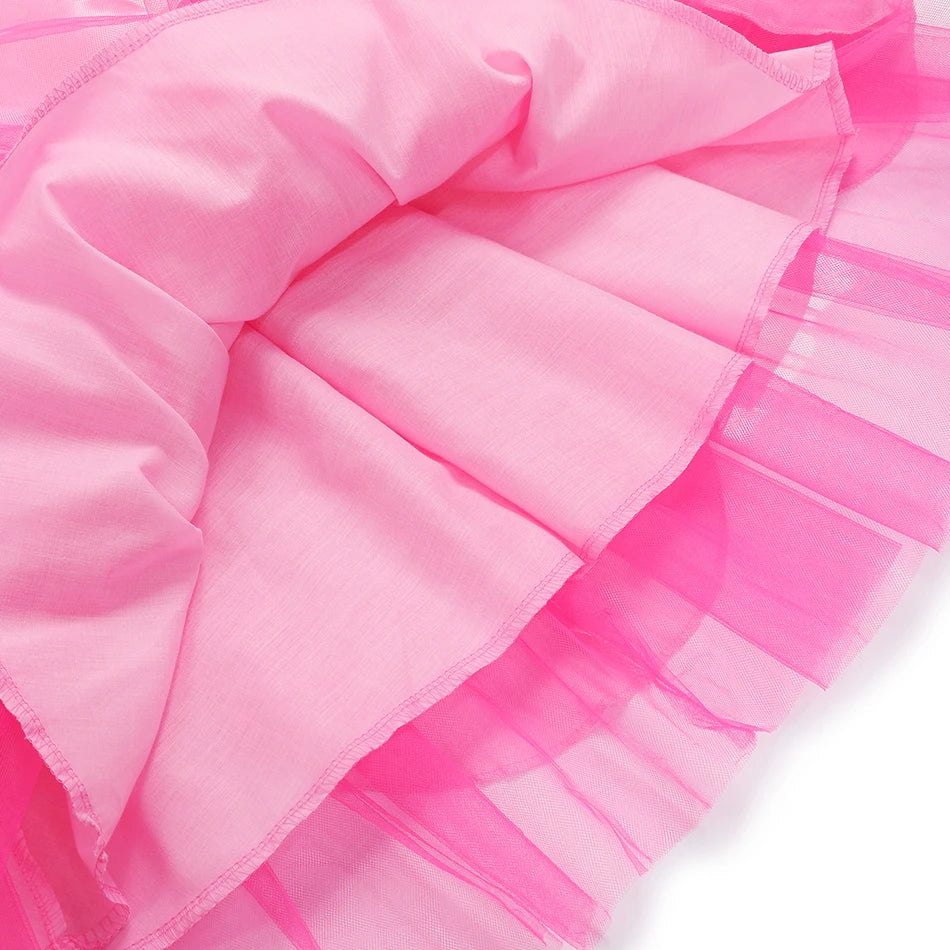 Mädchen Prinzessin Kleid Pfirsich Süß Karneval Bühne Kostüm