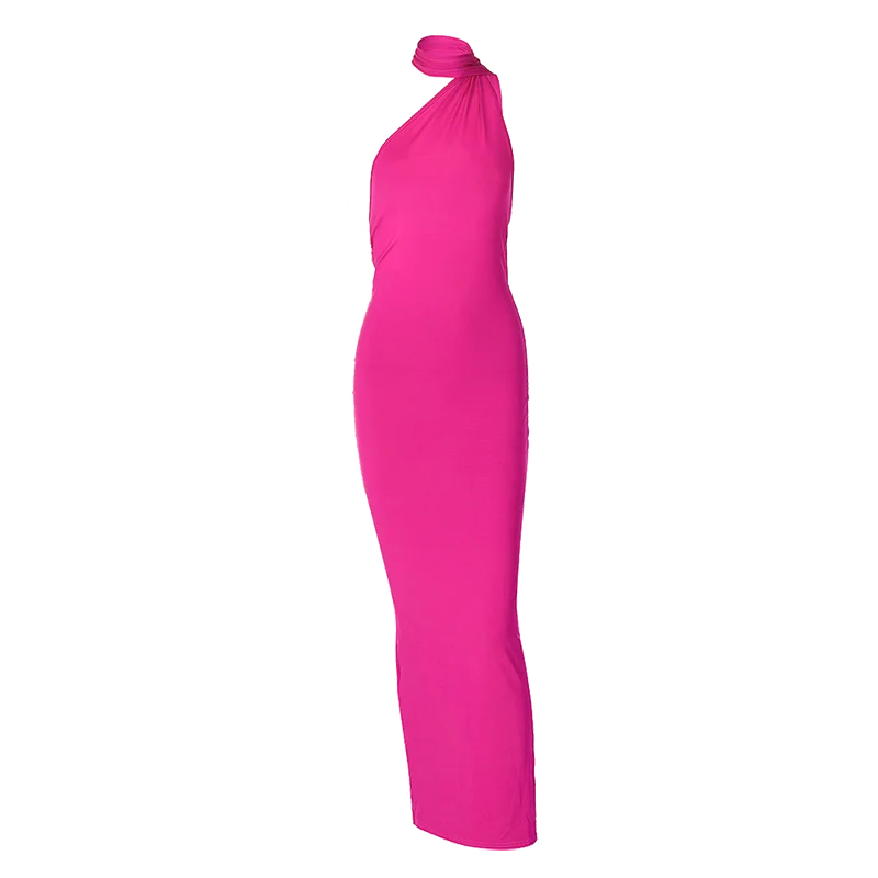 Hugcitar One Shoulder elegantes rückenfreies Kleid