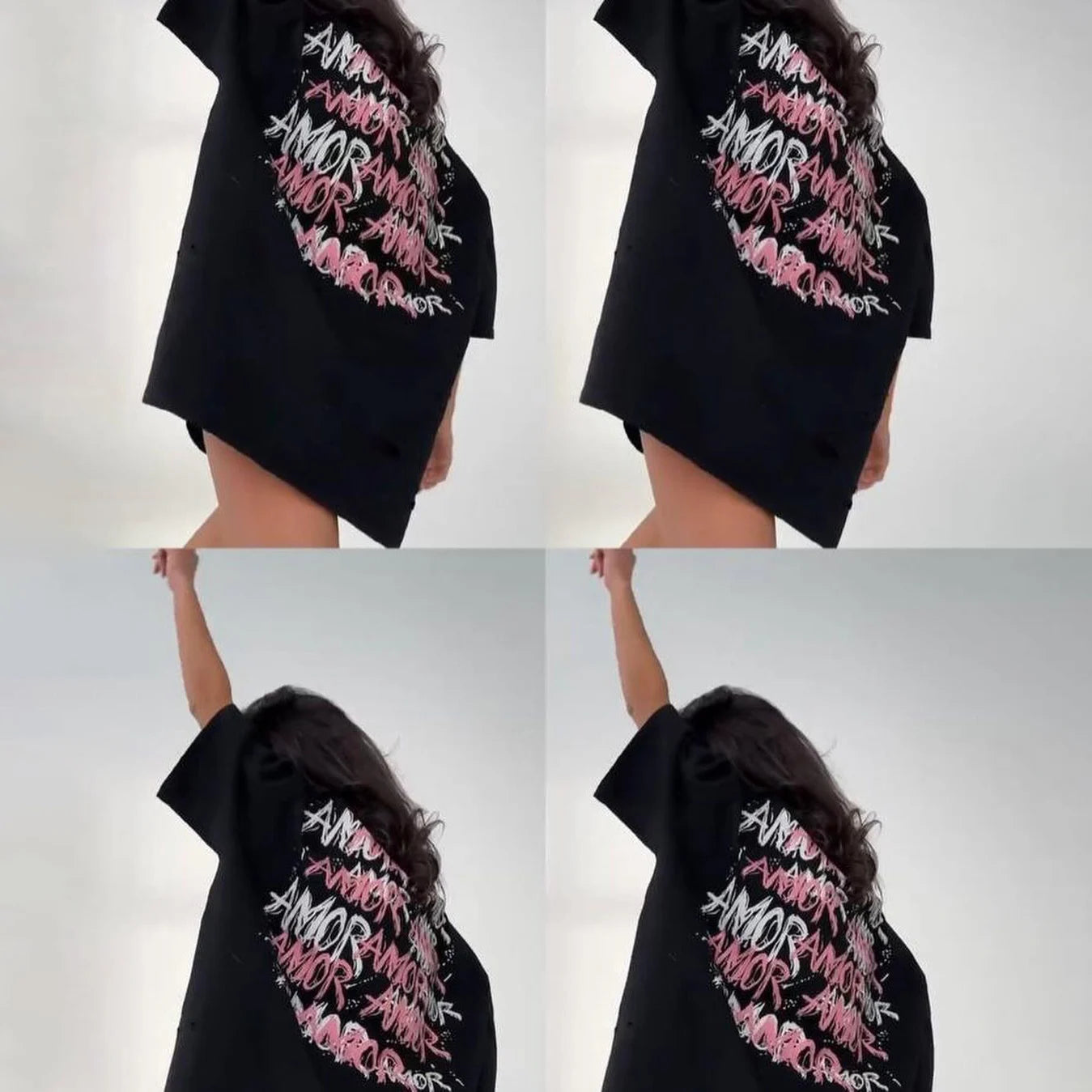 Zekye Übergroßes T-Shirt Frühling Sommer O-Neck Style 2024