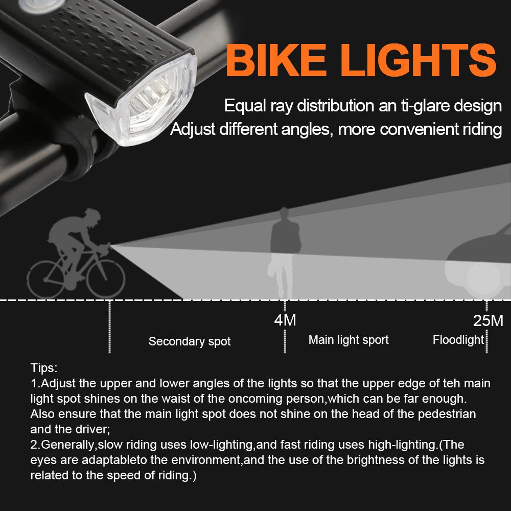 Fahrrad Beleuchtungs- Licht- Set USB Aufladbar