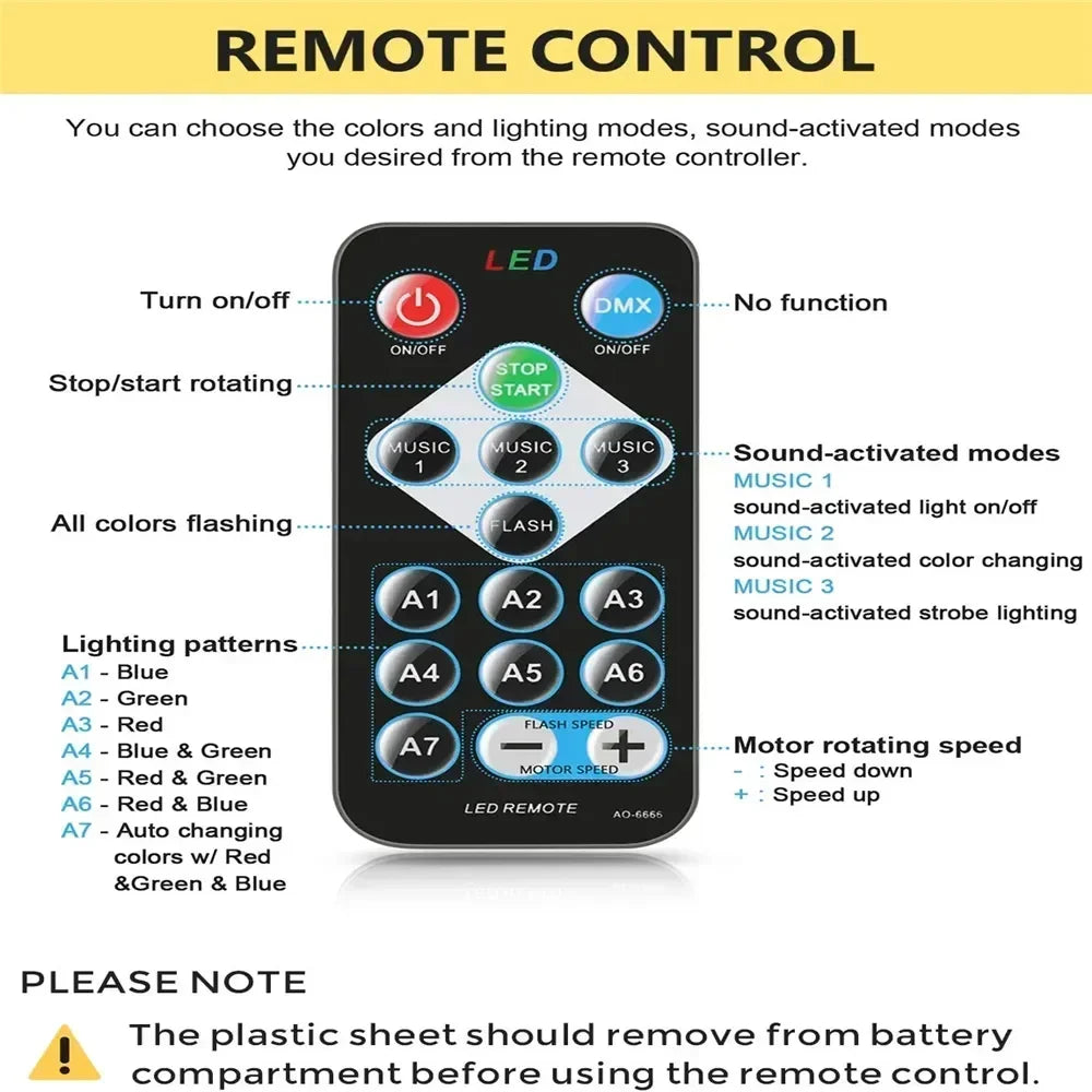 LED Bühnen Disco Licht Rotierenden DJ Ball Strobe Remote Sound Control Magie