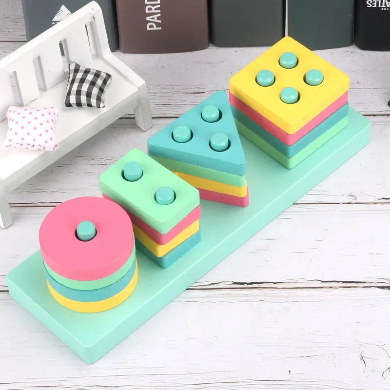 Baby Lernspielzeug Montessori Holz 3D Spielzeug