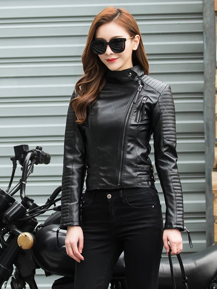 Fitaylor Spring PU Leder Jacke