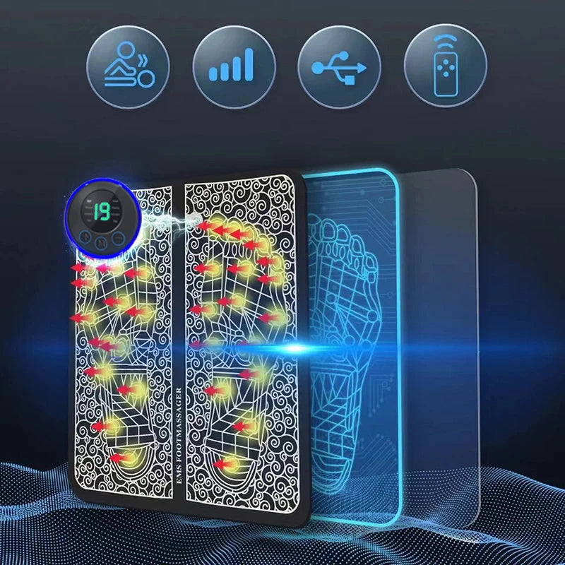 Fußmassage Sohle Massagepad Füße Muskelstimulation 8 Modi 19 Stufen