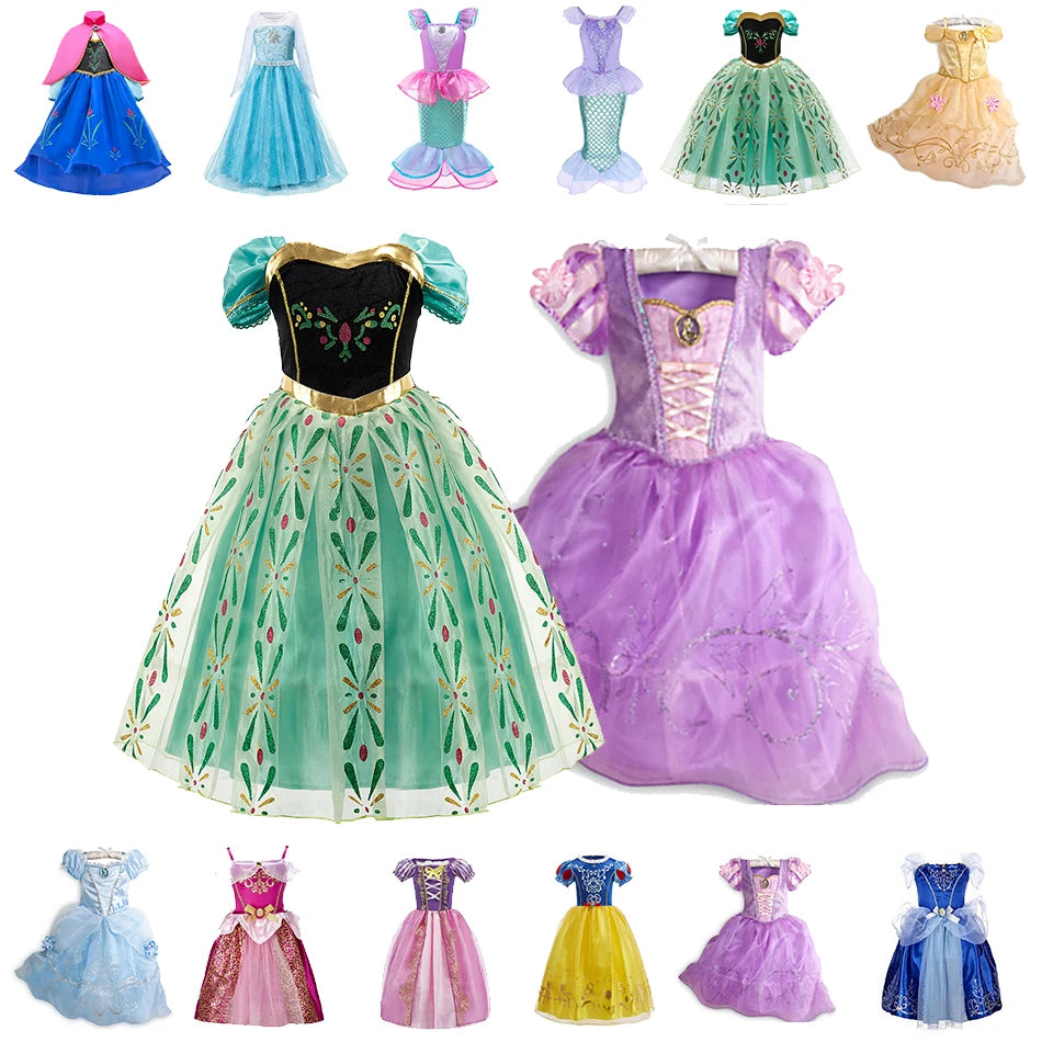 Mädchen Prinzessin Kleid Cinderella Schneewittchen Aurora Sofia Rapunzel Aschenputtel