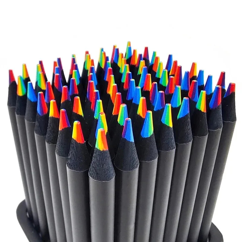 12 teiliger Satz Kawaii Regenbogen Buntstifte 7 Farben