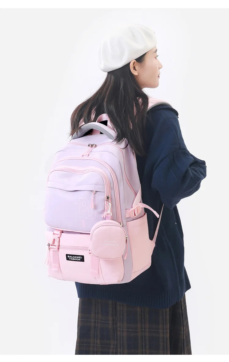 BAIJIAWEI High School Schultasche Wasserdichte Schulranzen Teenager