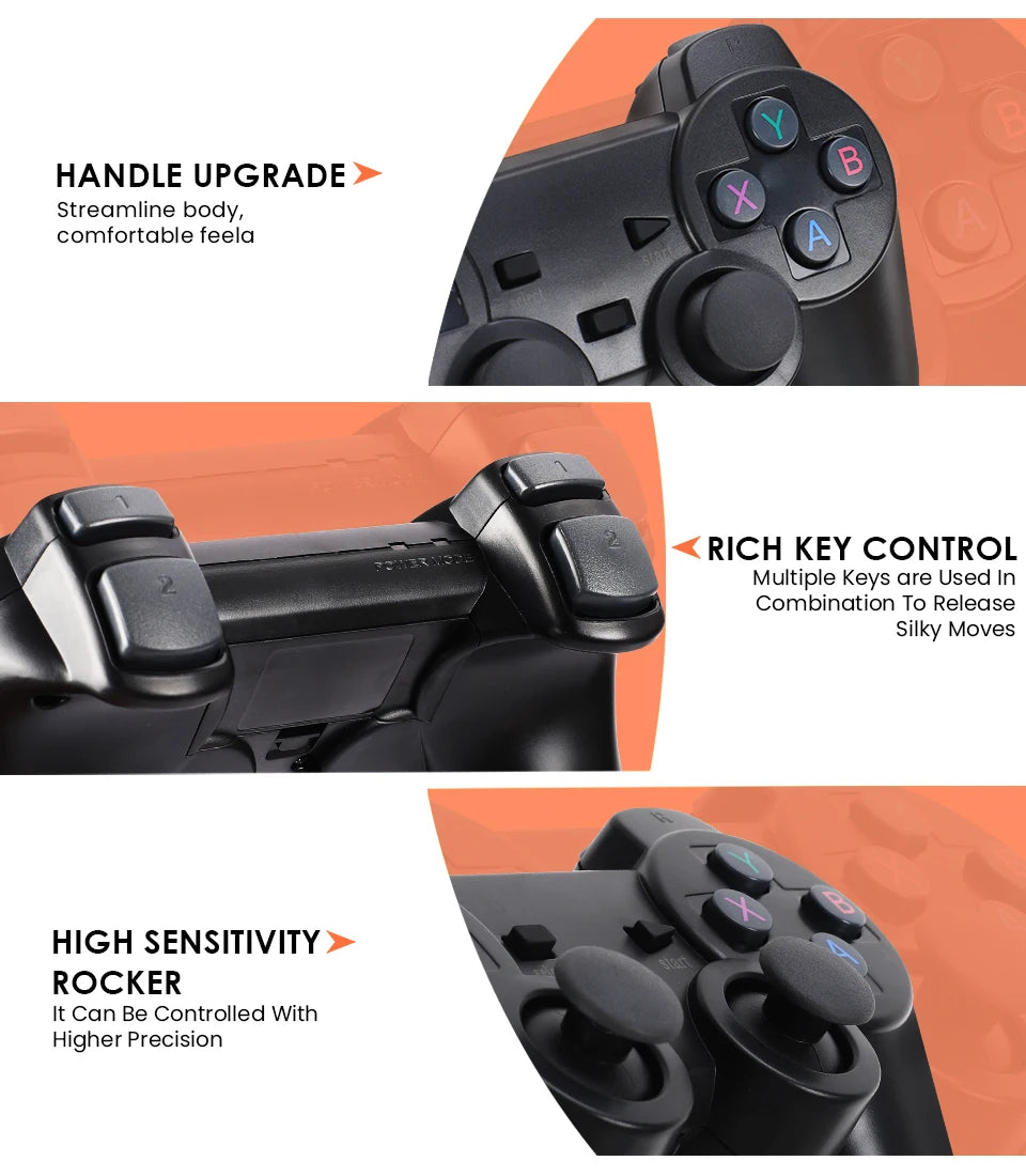 GD10 Game Player 256G 4K HD Game Console Wireless 2.4G Controller 58000 Games