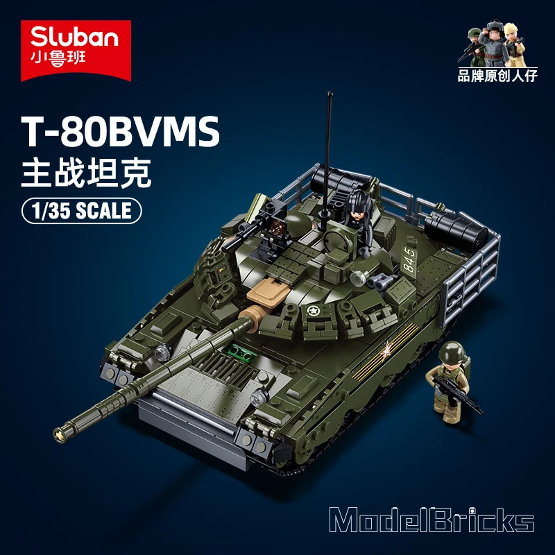 Sluban 798 Teile Armee T-80BVMS Kampfpanzer Modell (Bausteine Set)