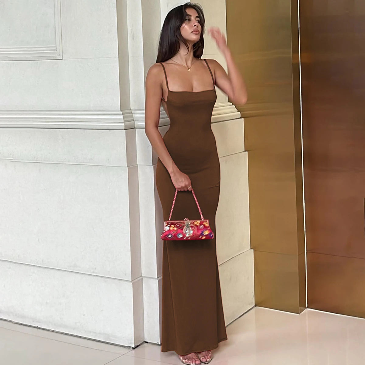 Hugcitar 2024 Frühling langes elegantes Kleid