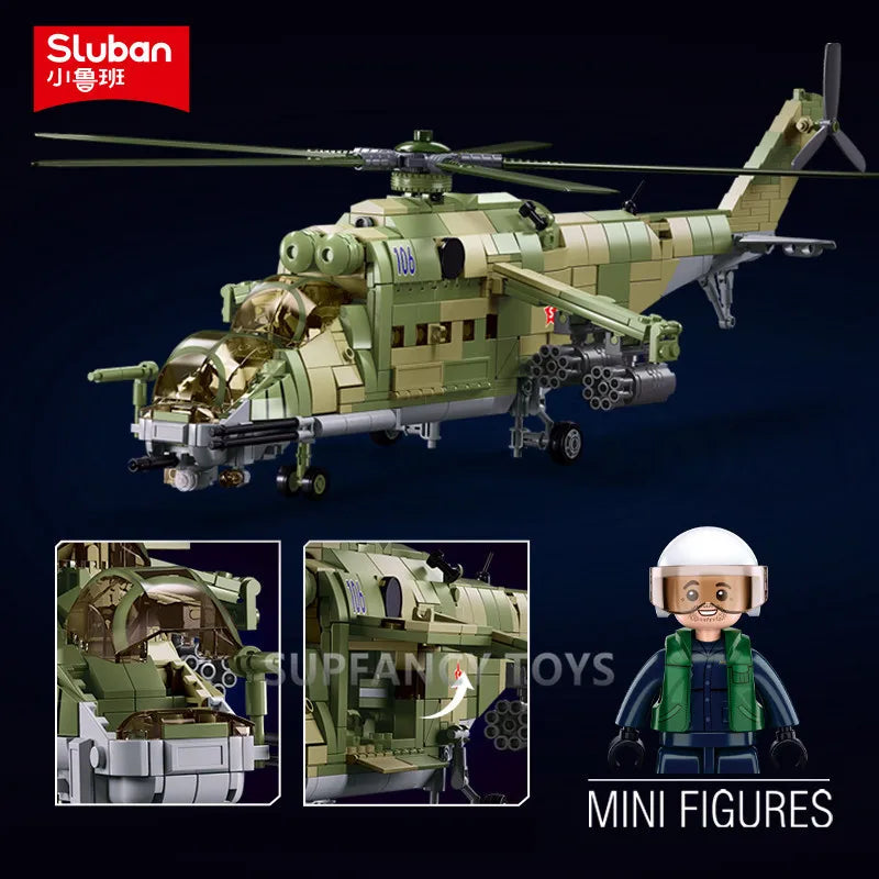 Sluban Militär Panzer oder Hubschrauber verschiedene Bausteine Sets
