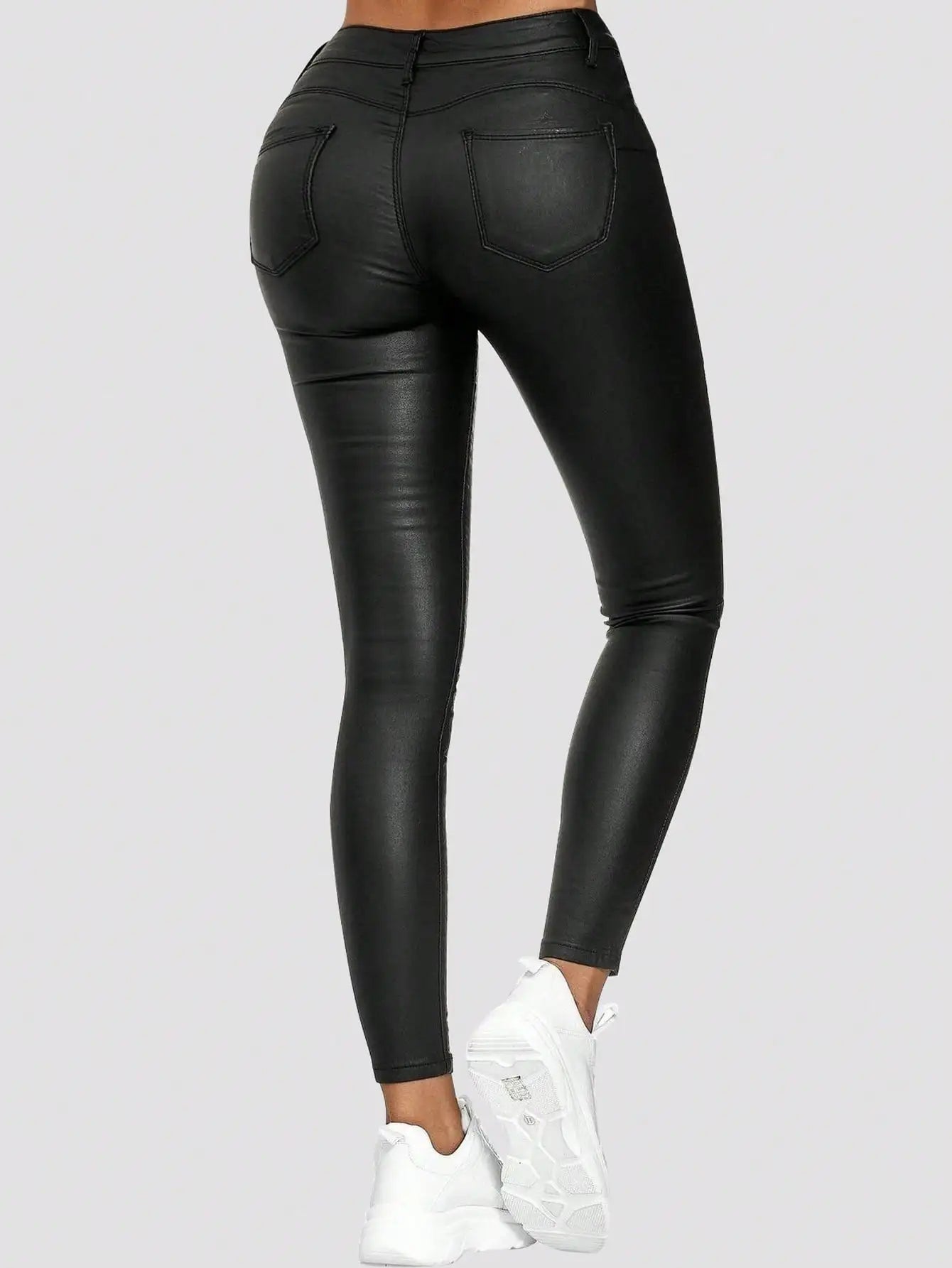 Damen PU Leder Hose Skinny