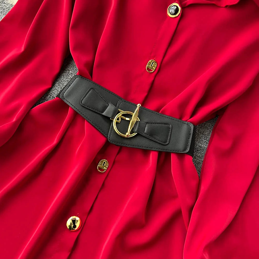 Damen Bluse Hemd mit Gürtel Model 2023