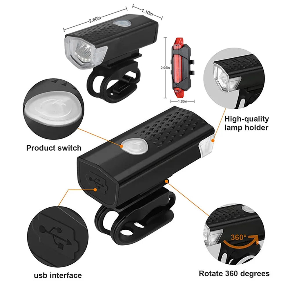Fahrrad Beleuchtungs- Licht- Set USB Aufladbar