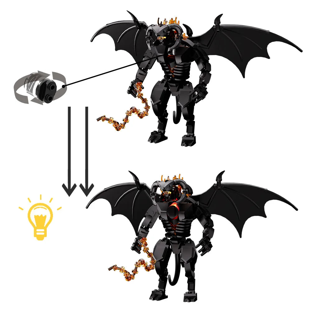 Brickpanda Figur Balrog Modell Bausteine Moria Dämon