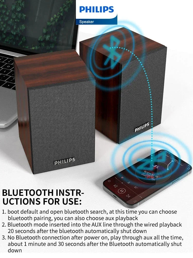 Philips SPA20 Lautsprecher Bluetooth mit 360 Grad Surround