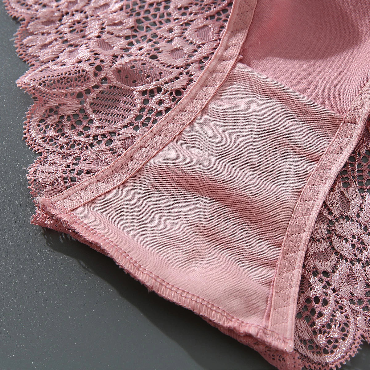 3 Teiliges Damenunterwäsche Set Slips mit Spitze