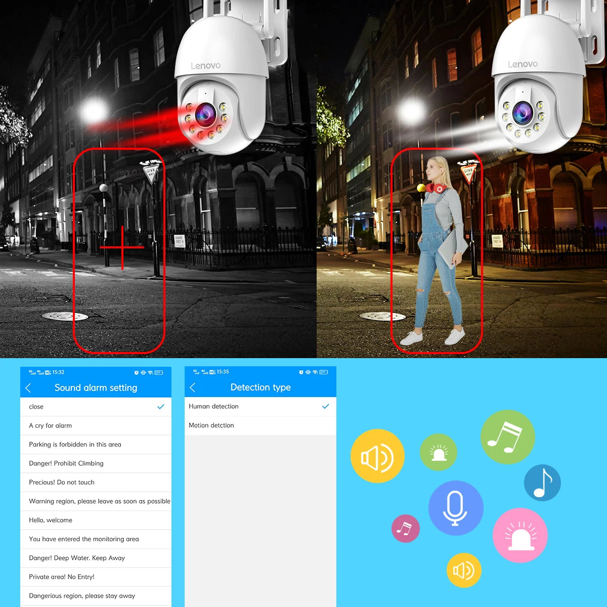 Lenovo 3mp 5MP Wi-Fi ip Kamera Audio cctv Überwachung smart home outdoor