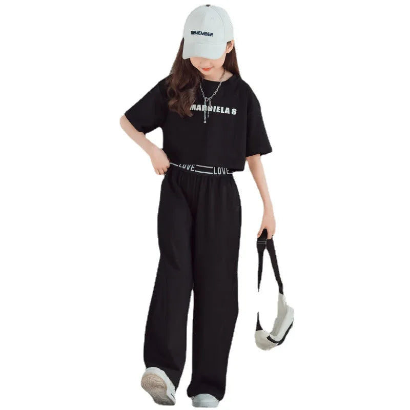 2024 Mädchen Outfit T-Shirt + Hose Größe 5 - 12 Jahre