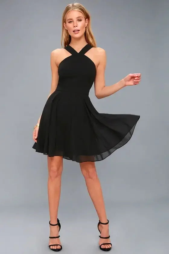 Ärmelloses Rückenfreies Sexy Club Mini Kleid 2024