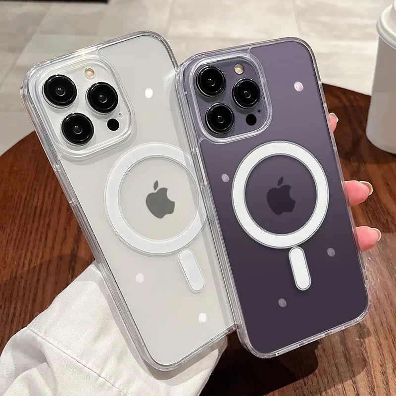 Für Magesafe Magnetic Transparent Hülle für iPhone 11 12 13 14 15 Pro Max