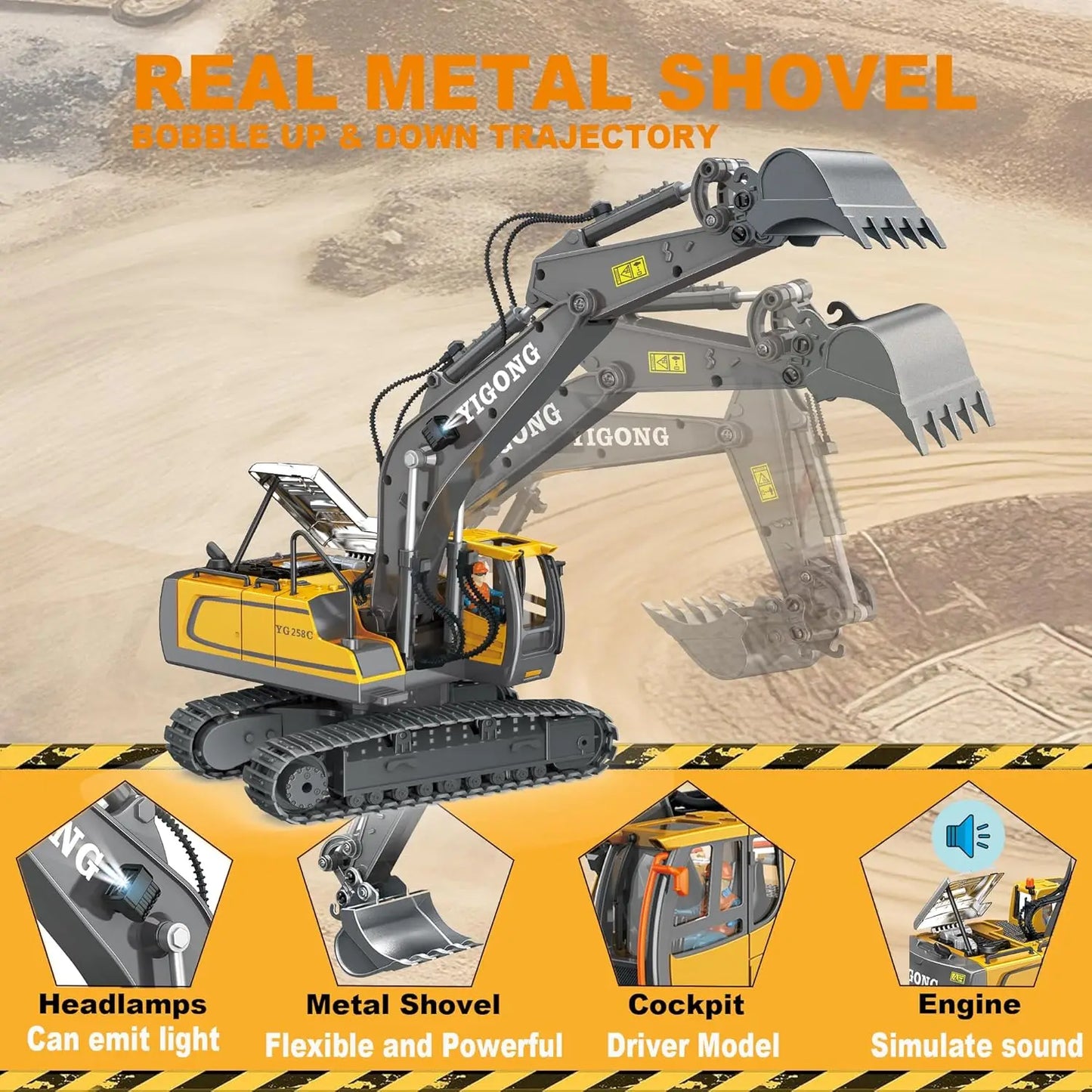 4WD Bagger Funkgesteuerte RC Muldenkipper Fahrzeug Crawler Bulldozer
