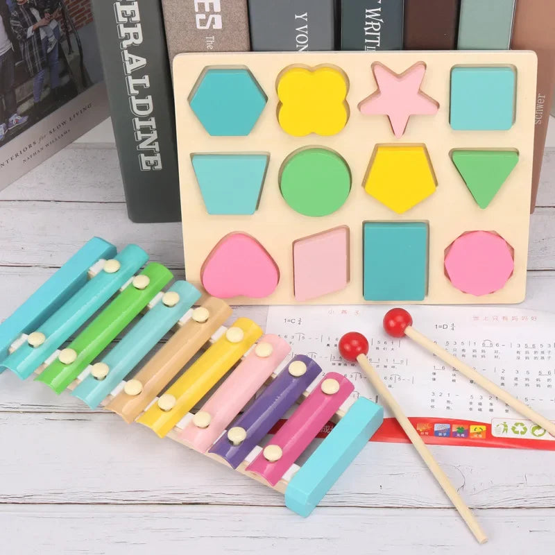 Baby Lernspielzeug Montessori Holz 3D Spielzeug