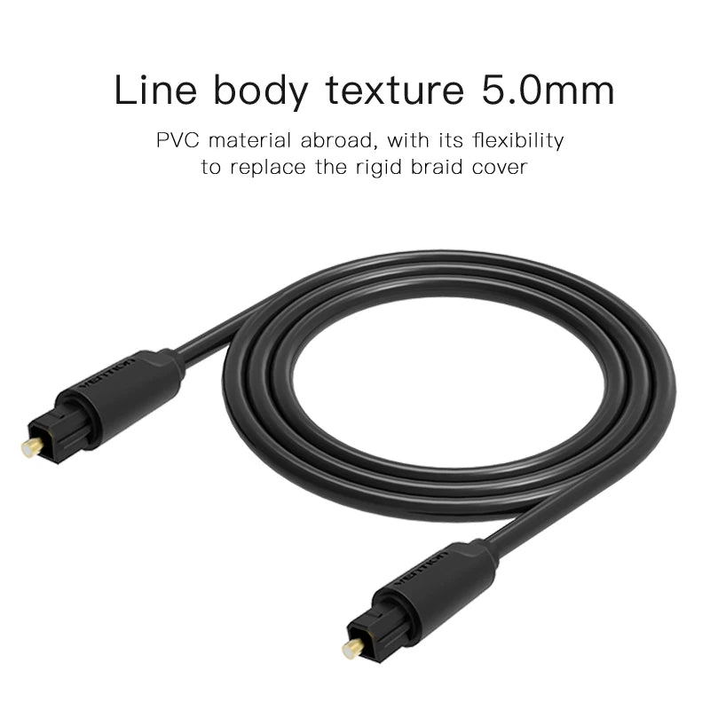 Vention Digital Optisches Audiokabel Toslink SPDIF Koaxialkabel 1m 2m 5m