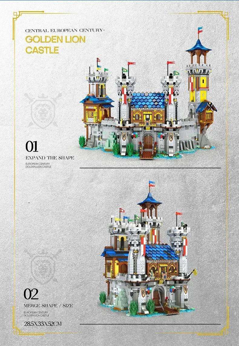 AMAZINGBLOKS 2722 Teile Mittelalterliche Burg Bausteine Moc