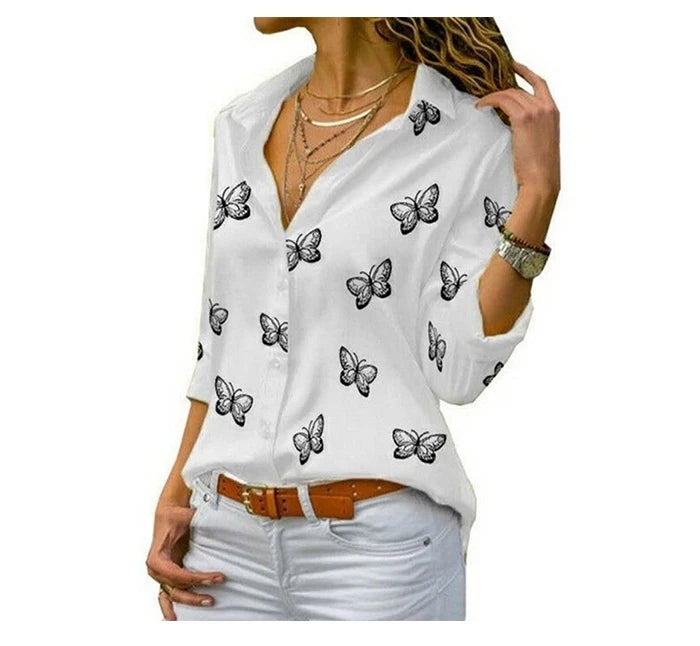 Jocoo Jolee Langarm Bluse Schmetterling