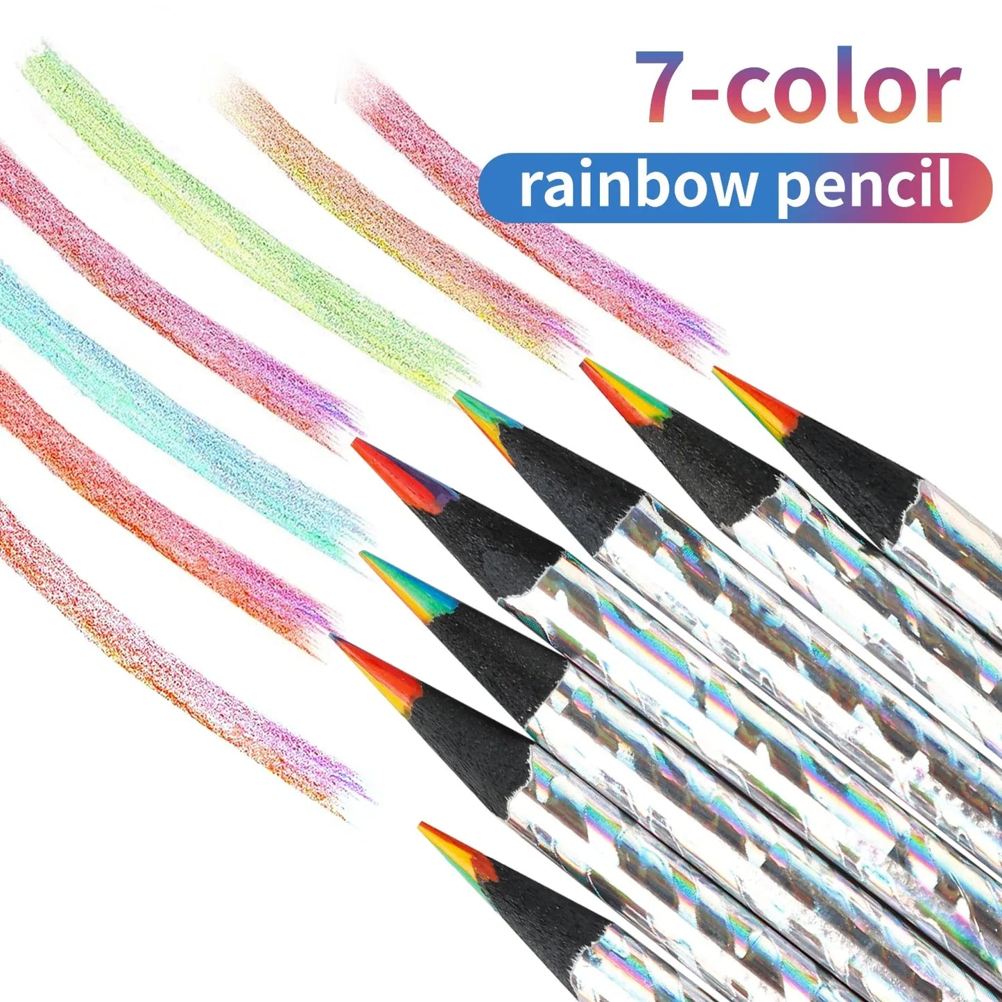 12 teiliger Satz Kawaii Regenbogen Buntstifte 7 Farben
