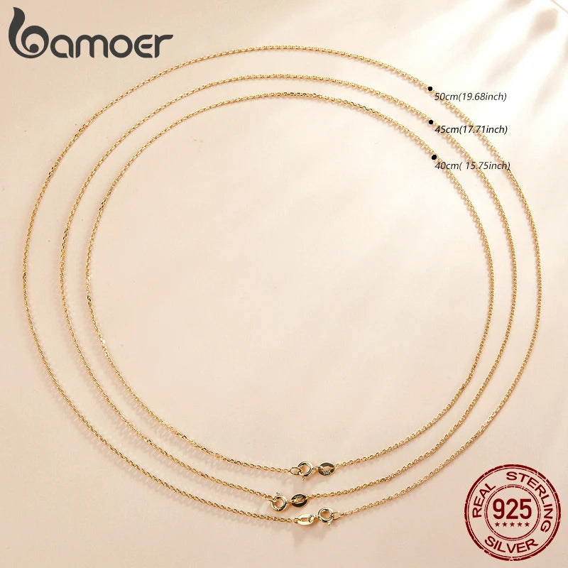 BAMOER Klassische Grundlegende Kette 100% 925 Sterling Silber
