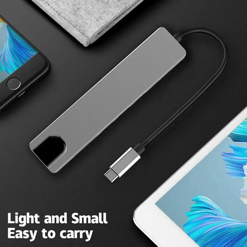 8in1 Typ C Hub USB C 8 In 1 USB3.1 auf 4K HDMI Adapter mit RJ45 SD / TF Kartenleser