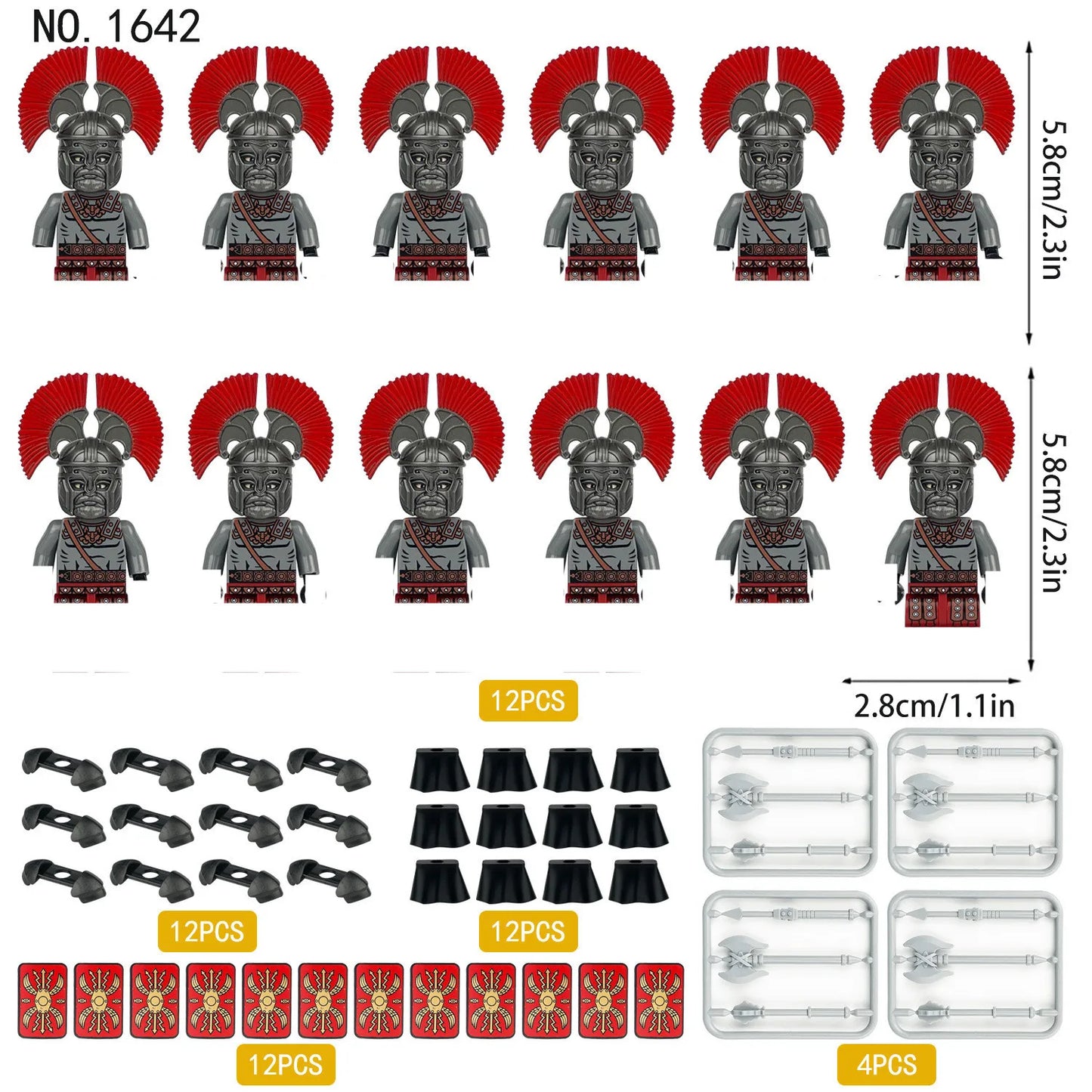 12 Mittelalterliche Römische Soldaten Wache Armee Bausteine MOC