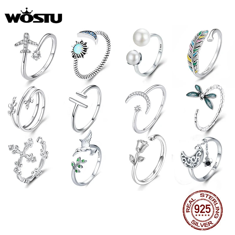 Verstellbare Ringe Authentisches 925 Sterling Silber verschiedene Modelle