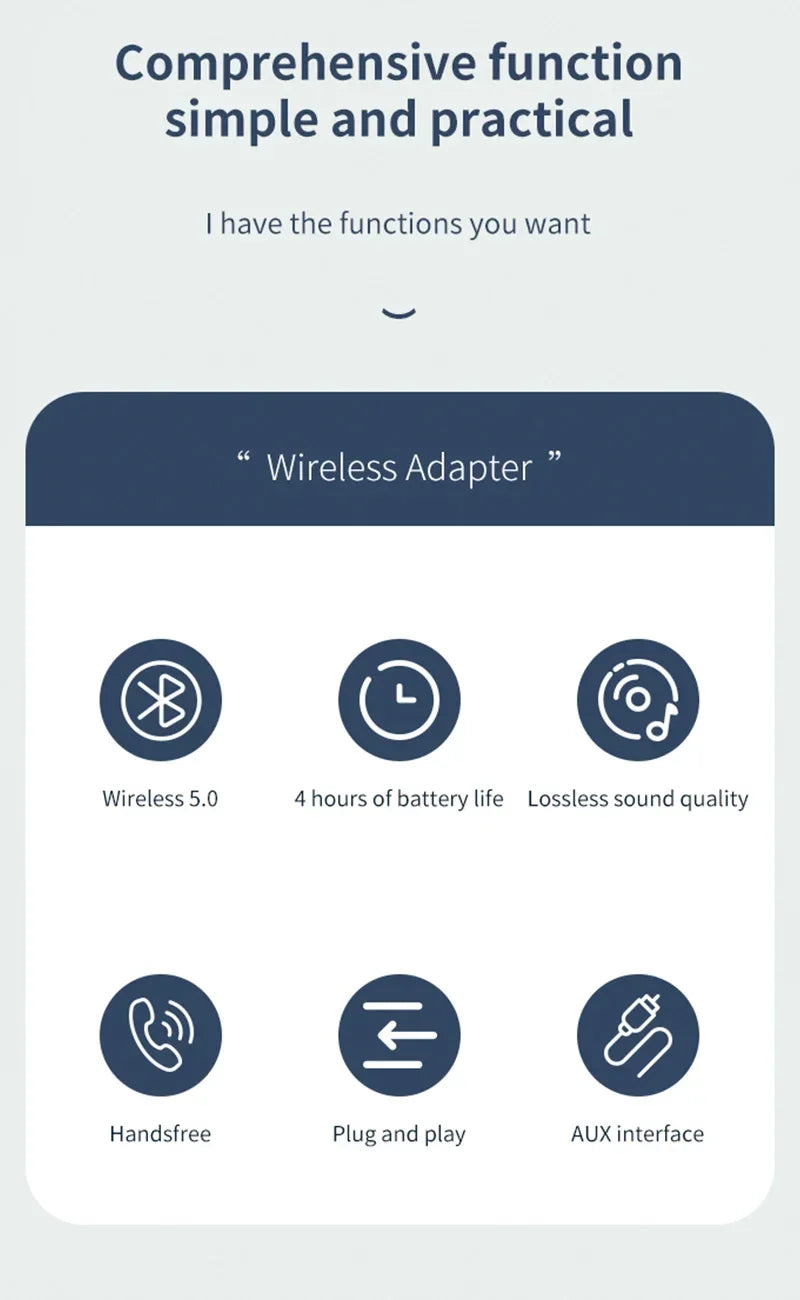Bluetooth 5.0 Audio Empfänger Sender Drahtlos Adapter USB AUX