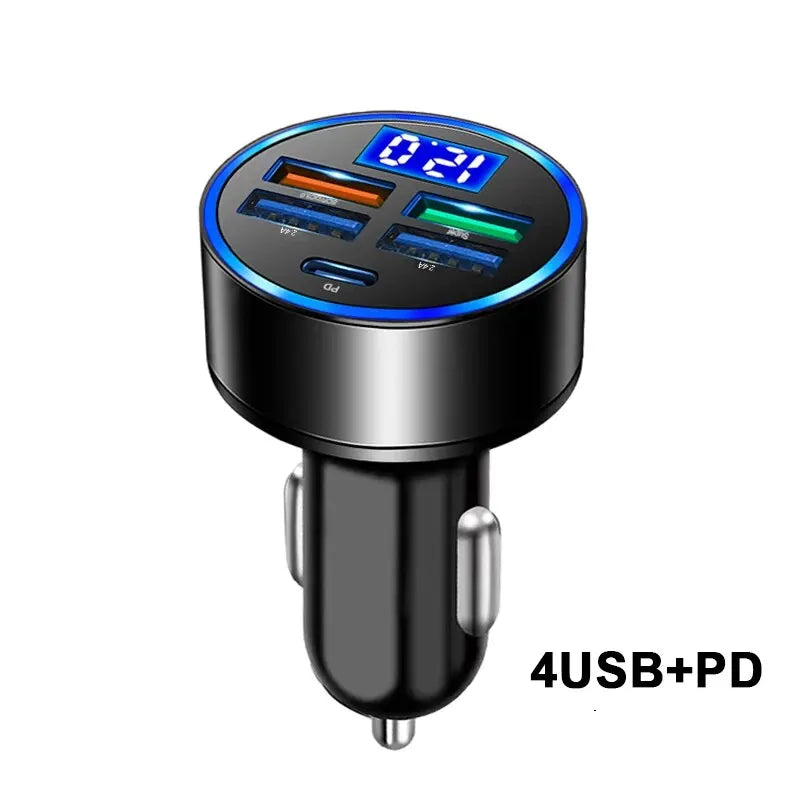 66W 5-Port-Schnellladegerät, 3,1A USB-Autoladegerät Schnelllade-USB-Telefonadapter