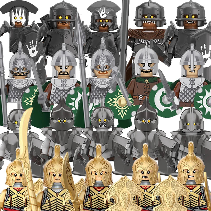 Brickpanda Mittelalter Bausteine Soldatenfiguren Film Serie Waffen Schild Ritter