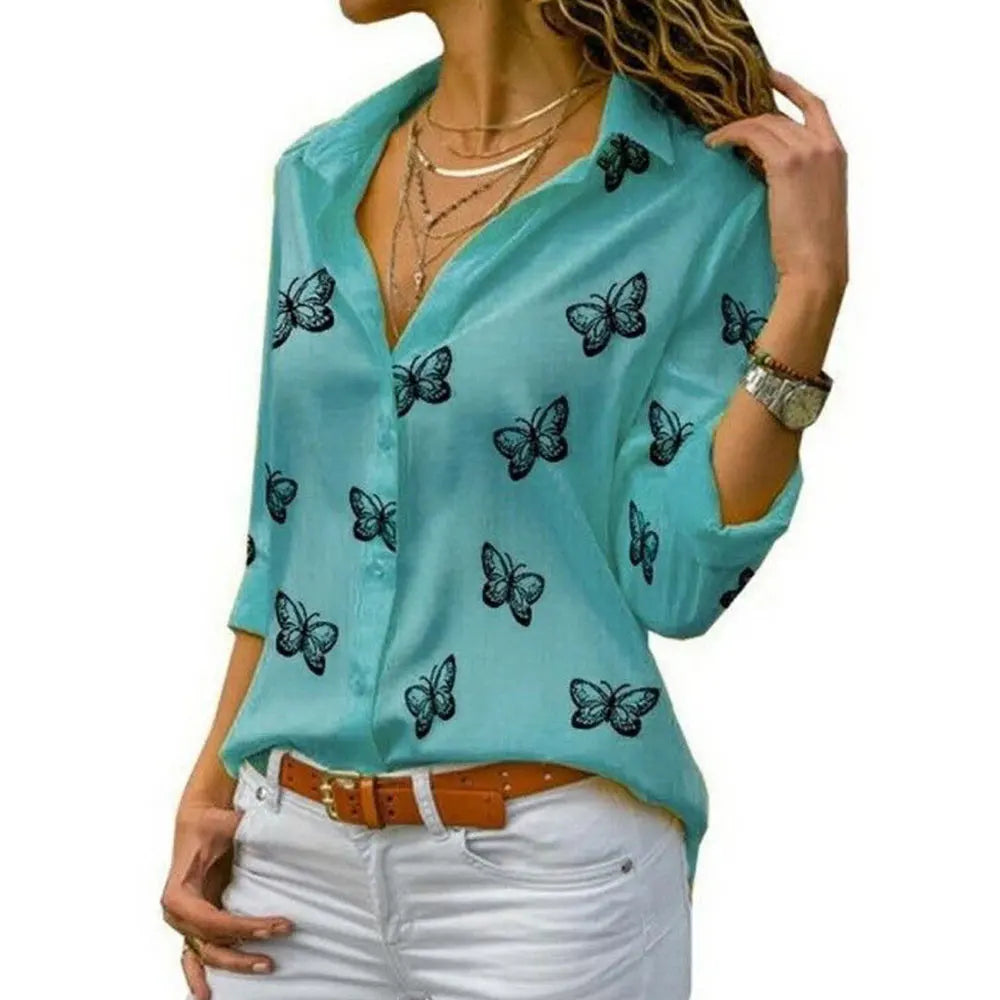 Jocoo Jolee Langarm Bluse Schmetterling