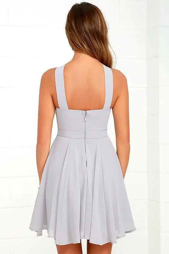 Ärmelloses Rückenfreies Sexy Club Mini Kleid 2024
