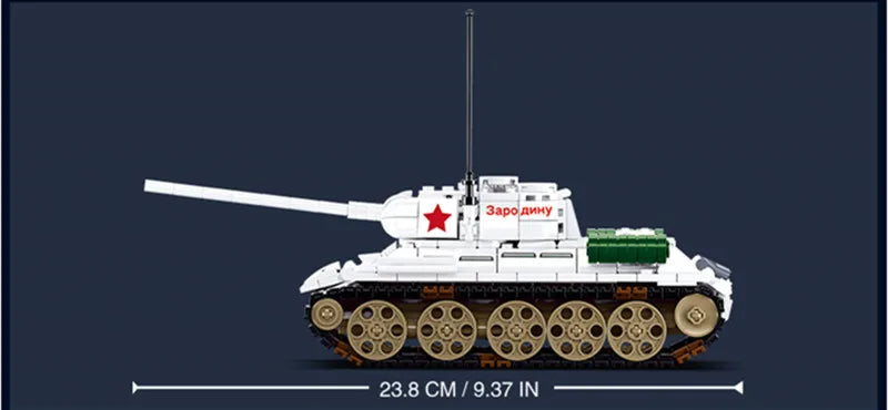 Sluban 518Teile WW2 Militär T34-85 Medium Tank Modell (Bausteine Set)